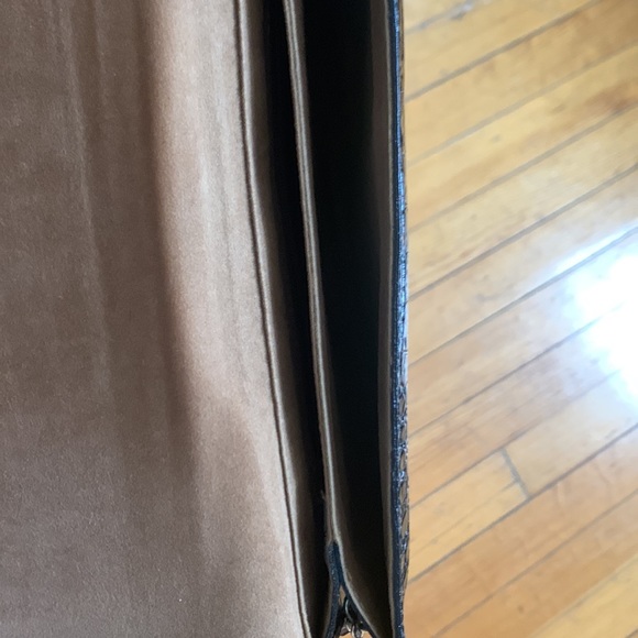 Vintage 80s patent leather croc print envelope crossbody/shoulder bag w chain - Picture 7 of 13